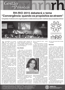 RH-RIO 2015 debaterá o tema “Convergência: quando
