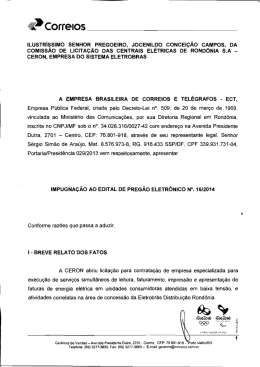 impugna&ccedil;&atilde;o dos correios - Eletrobras Distribui&ccedil;&atilde;o Rond&ocirc;nia