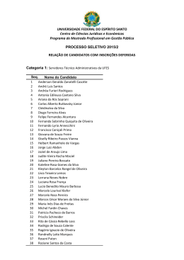 Rela&ccedil;&atilde;o de Candidatos Deferidos e Indeferidos 2015