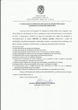 7&ordf; Convoca&ccedil;&atilde;o - Minist&eacute;rio P&uacute;blico do Estado do Par&aacute;