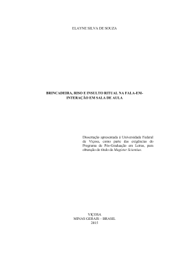 ELAYNE SILVA DE SOUZA BRINCADEIRA, RISO E INSULTO