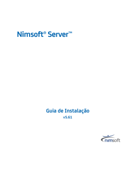 Guia de Instala&ccedil;&atilde;o do Nimsoft Server