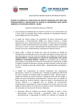 Solicita&ccedil;&atilde;o Manifesta&ccedil;&atilde;o de Interesse 006/2015