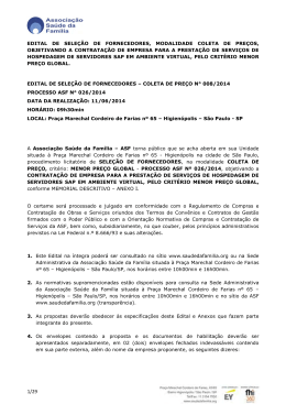 edital de sele&ccedil;&atilde;o de fornecedores, modalidade coleta de pre&ccedil;os