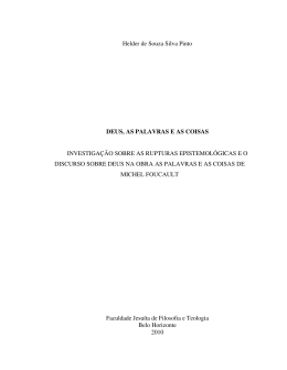 Helder de Souza Silva Pinto DEUS, AS PALAVRAS E AS COISAS