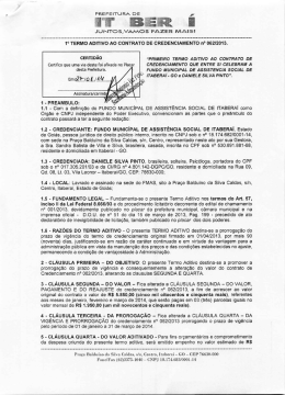 1&deg; termo aditivo ao credenciamento 062-2013