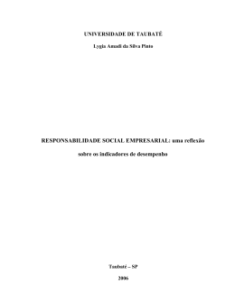 RESPONSABILIDADE SOCIAL EMPRESARIAL: uma reflex&atilde;o sobre