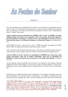 As Festas de Israel - Eclesi` Astes OnLine