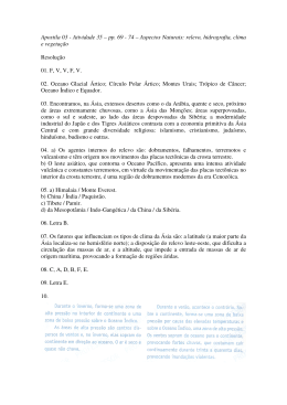 Apostila 03 - Atividade 35 – pp. 69 - 74 – Aspectos Naturais: relevo