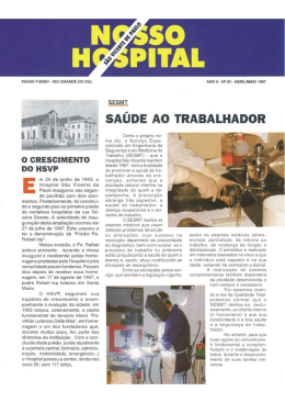 do arquivo - Hospital S&atilde;o Vicente de Paulo
