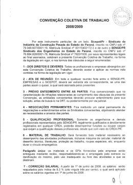CONVENÇÃO coLETivA DE TRABALHO 200812009