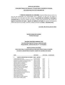 EDITAL N&ordm; 04/19/2011 - Prefeitura Municipal de Corumb&aacute;