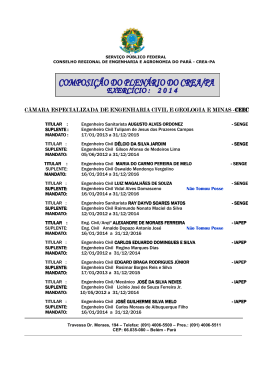 composição plenário por câmaras especializadas 2014 - CREA-PA