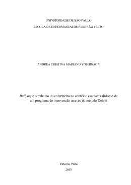 Bullying e o trabalho do enfermeiro no contexto escolar: valida&ccedil;&atilde;o