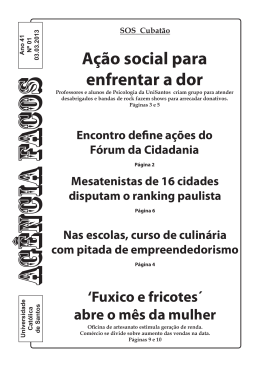 A&ccedil;&atilde;o social para enfrentar a dor - Universidade Cat&oacute;lica de Santos
