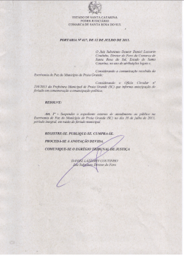 PODER JUDICIÁRIO coMARcA DE sANTA ROSA Do sUL