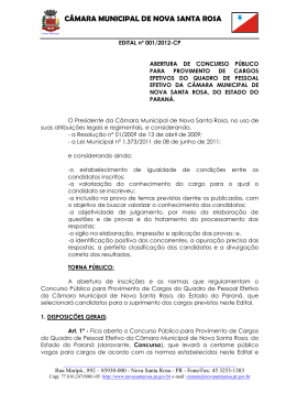 CÂMARA MUNICIPAL DE NOVA SANTA ROSA
