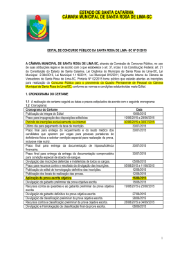 Edital Santa Rosa de Lima SC