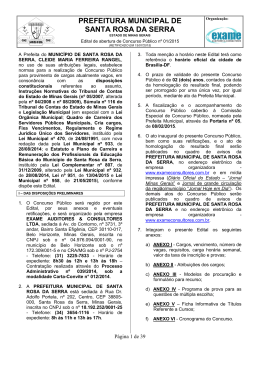 Edital Concurso PM Santa Rosa da Serra atualizado pela