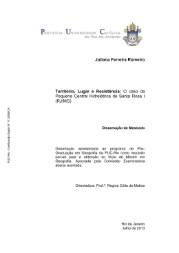 Juliana Ferreira Romeiro Territ&oacute;rio, Lugar e Resist&ecirc;ncia