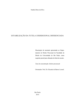 estabiliza&ccedil;&atilde;o da tutela jurisdicional diferenciada
