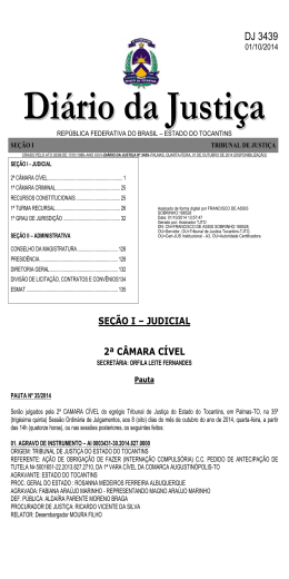 DJ 3439 - Tribunal de Justi&ccedil;a do Estado do Tocantins