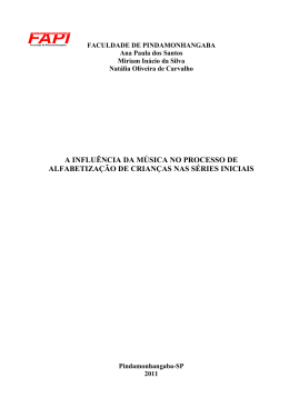 a influ&ecirc;ncia da m&uacute;sica no processo de alfabetiza&ccedil;&atilde;o de crian&ccedil;as