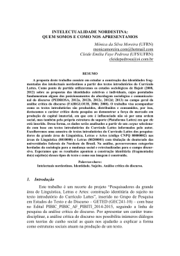 INTELECTUALIDADE NORDESTINA: QUEM SOMOS E COMO NOS