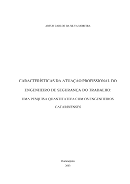caracter&iacute;sticas da atua&ccedil;&atilde;o profissional do engenheiro de seguran&ccedil;a
