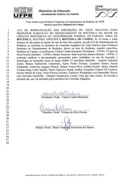 Ata de Homologa&ccedil;&atilde;o &ndash; Inscri&ccedil;&otilde;es Deferidas e Indeferidas