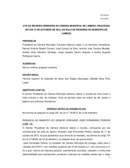 12 de outubro de 2015 - C&acirc;mara Municipal de Lamego
