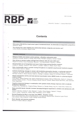 Revista Brasileira de Psiquiatria, v. 36, n. 1, 2014