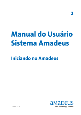 Manual do Usu&aacute;rio Sistema Amadeus
