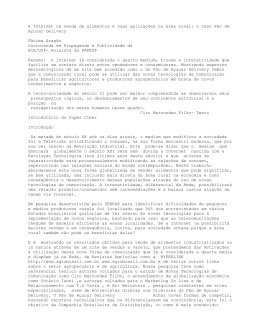 A Internet na venda de alimentos e suas aplicações na