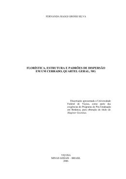 Flor&iacute;stica, estrutura e padr&otilde;es de dispers&atilde;o em um cerrado, Quartel