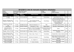 2012/2013 Lista de manuais escolares adoptados