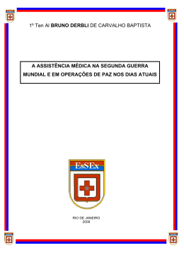 a assist&ecirc;ncia m&eacute;dica na segunda guerra mundial e em opera&ccedil;&otilde;es