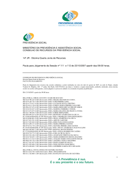 PREVID&Ecirc;NCIA SOCIAL MINIST&Eacute;RIO DA PREVID&Ecirc;NCIA E
