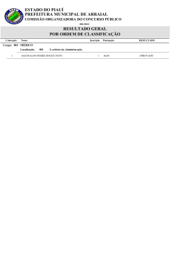 Resultado Final do Concurso Arraial