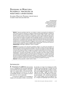 Programa de Monitoria Acad&ecirc;mica