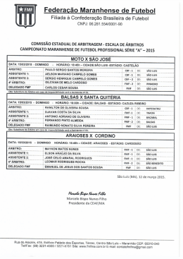 Sorteio e Escala para a 6&ordf; rodada do Campeonato Maranhense 2015.