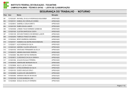 SEGURAN&Ccedil;A DO TRABALHO - NOTURNO