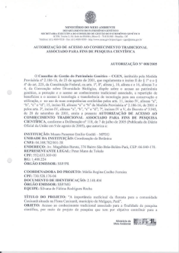 Autorização 008/2005 - Ministério do Meio Ambiente