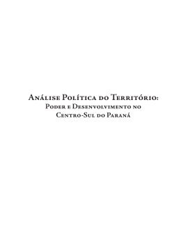 Análise Política do Território: - Universidade Estadual do Centro