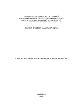A escrita num&eacute;rica por crian&ccedil;as surdas bil&iacute;ngues