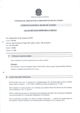 Ata da Reunião Ordinária Nº 006/2014