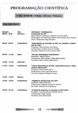 PROGRAMAÇÃO CIENTÍFICA