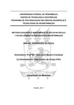 Silva, R. R. Metodologia para o mapeamento de solos na escala 1