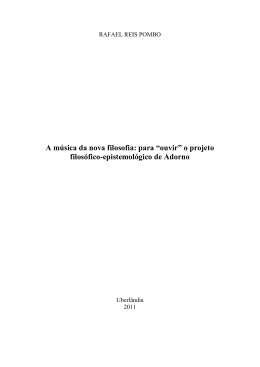 A m&uacute;sica da nova filosofia - RI UFU