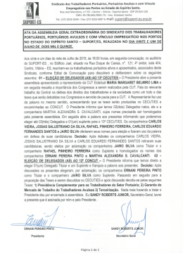 Ata de Assembleia realizada em 21/07/2015